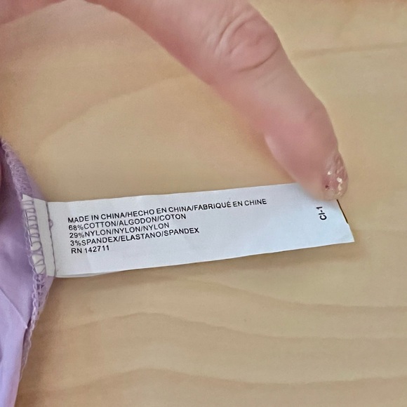 Eloquii Purple Poplin Pleated Collar Bow Top - Picture 11 of 12